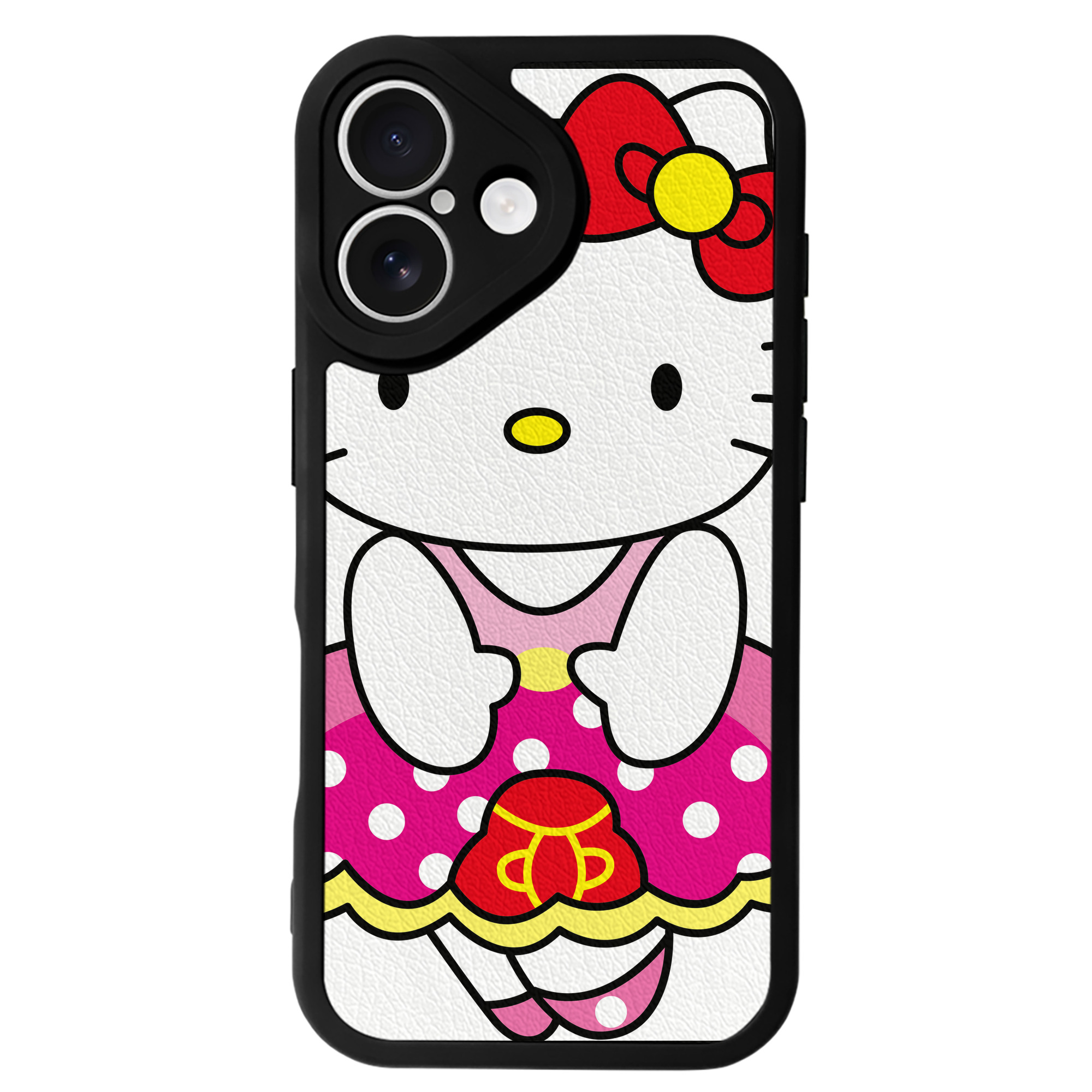 （画像用） Hello Kitty ハローキティ 【iPhone 16シリーズ対応】シリコンスマホケース（レザー調） 材質：シリコン